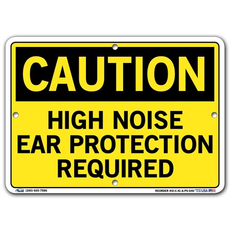 Vestil Sign, Caution, 10.5x7.5", Polystyrene, .040, SI-C-41-A-PS-040 SI-C-41-A-PS-040